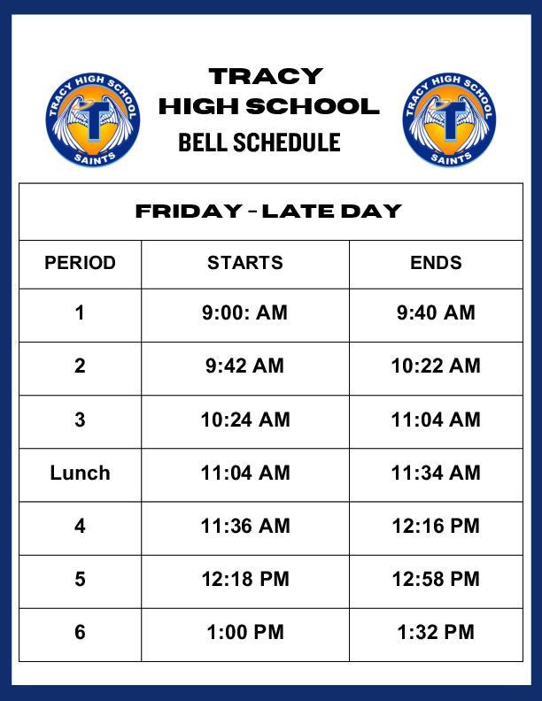 BELL SCHEDULE FRIDAY