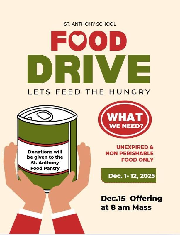 St. Anthony School Food Drive Featured Photo