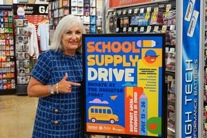 Dr. McCord School Supply Drive smiling