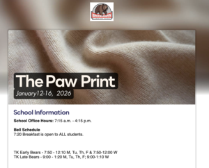 The Paw Print: Week of January 12th