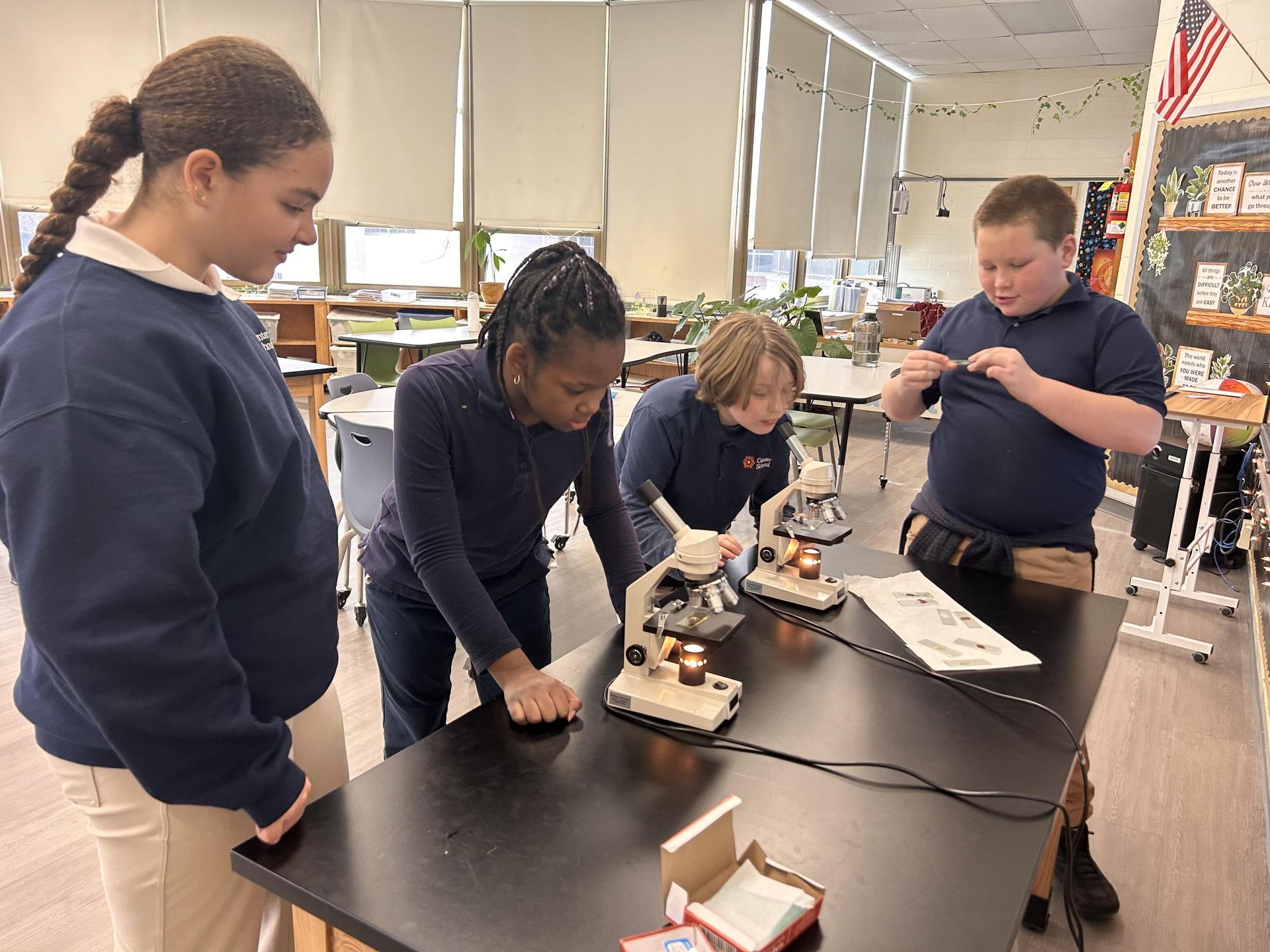 Students working on project.