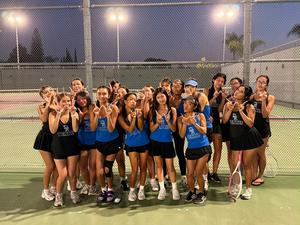 the tennis team at the court in ontario high school