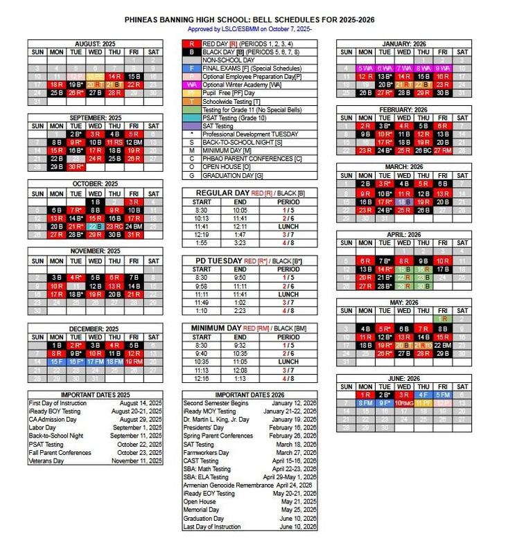 2025-2026 Bell Schedule