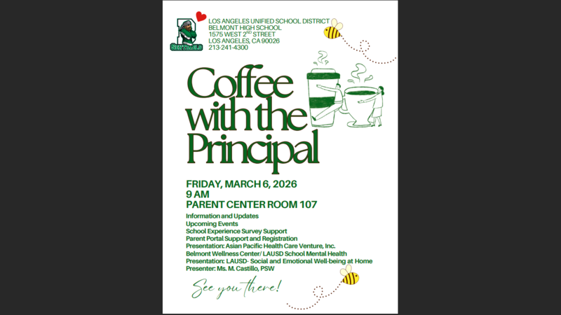 Coffee with the Principal, Cafe con el Director