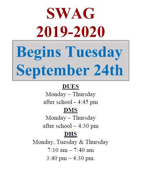 Swag start date info