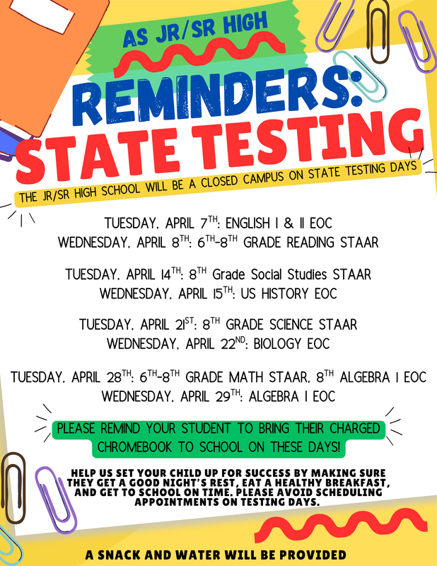 2026 ASHS State Testing