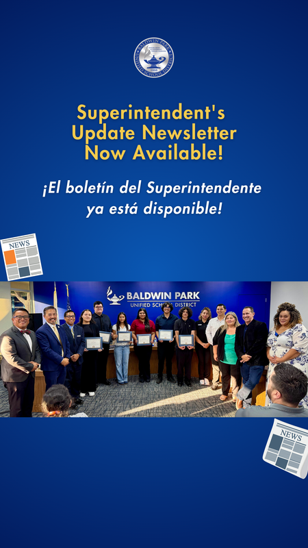 Sup's Update Graphic coverage image of words and a group photo with interns.