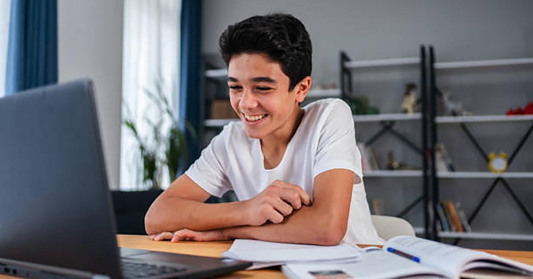 Teen Boy at Computer