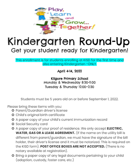 Kindergarten Round Up! Featured Photo