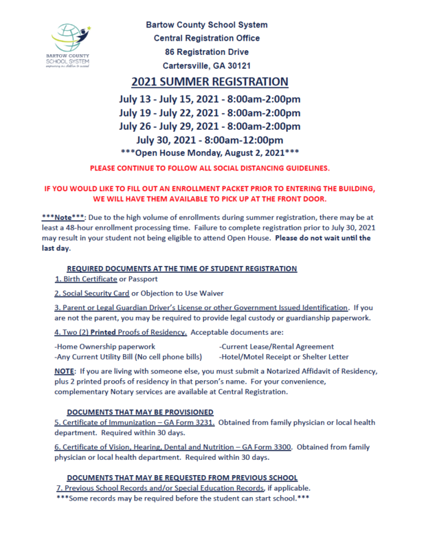 summer registration hours