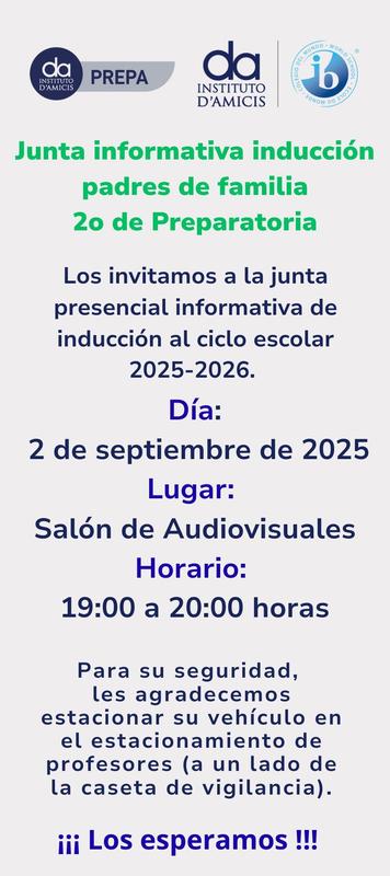 Junta Informativa de Inducción Padres de Familia 2° Prepa