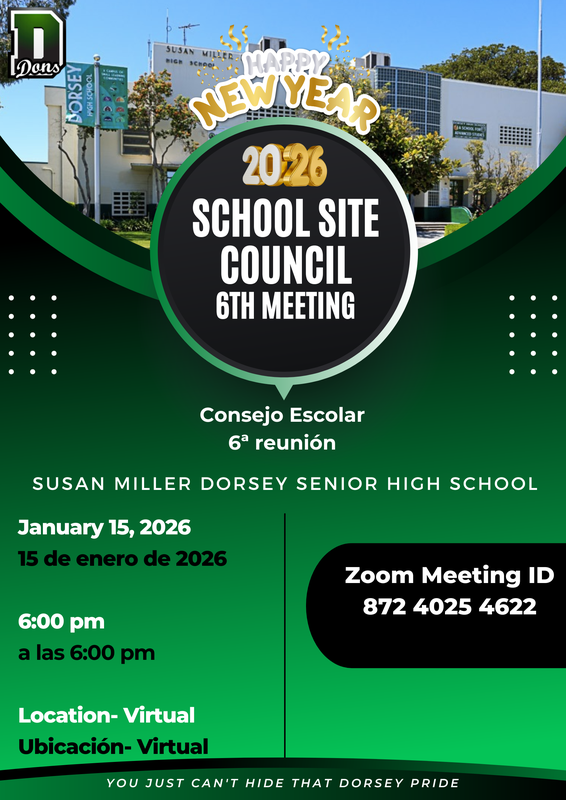 School Site Council Meeting 6 Flyer