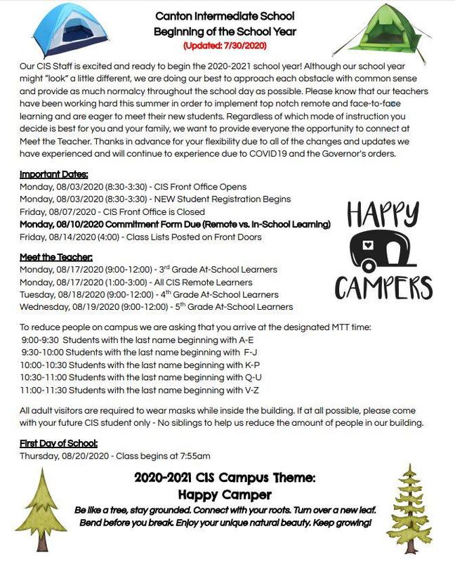 20-21 CIS B.O.Y. Important Information and Dates Featured Photo