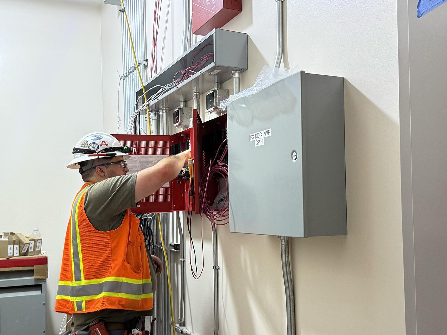 installing wiring in fire safety panel