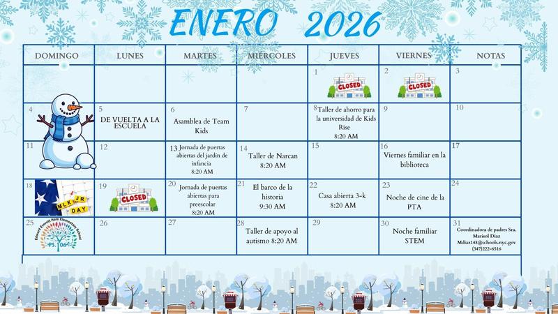 Calendario de Enero