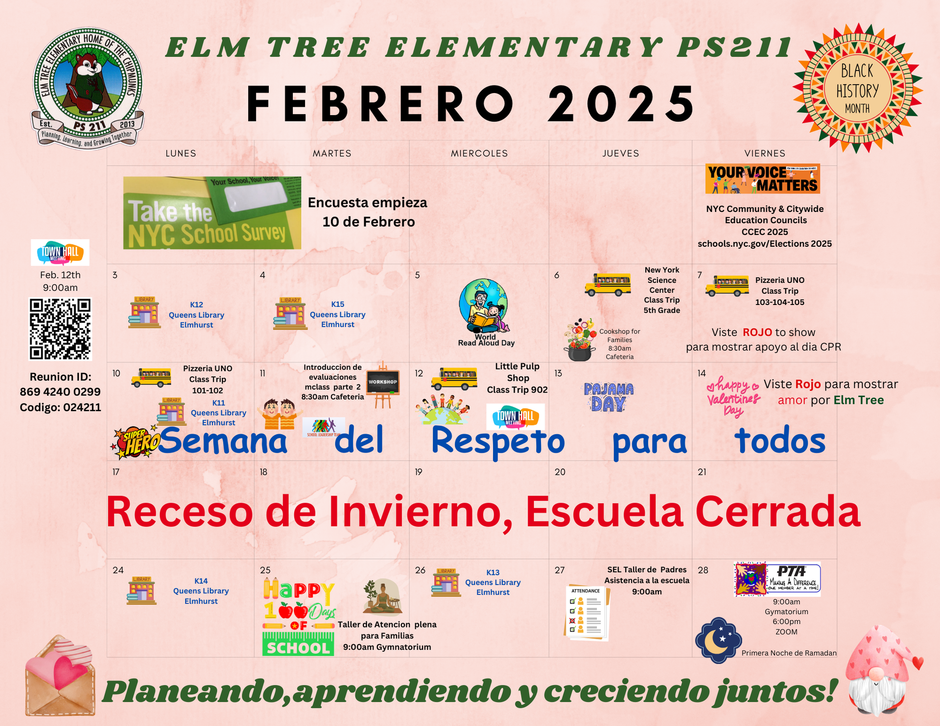 February Calendar Spanish