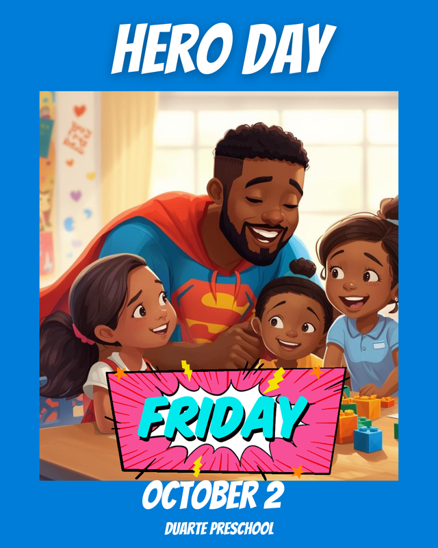 graphic of dad in cape playing with children