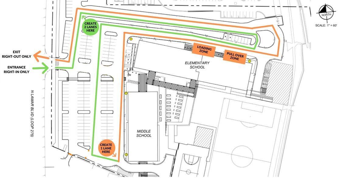 Dismissal Map for Elementary & Middle School Building