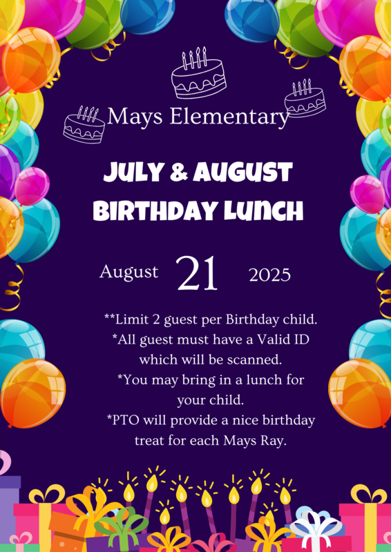 PT0 July and August Birthday Lunch