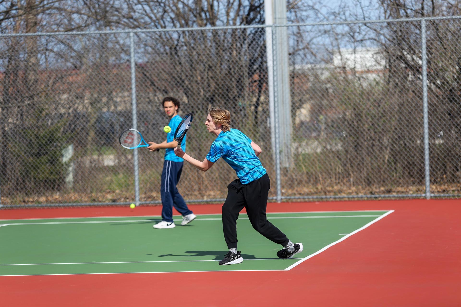 Player trying to hit the ball