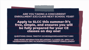 Flyer for Concurrent Enrollment Classes at SLCC