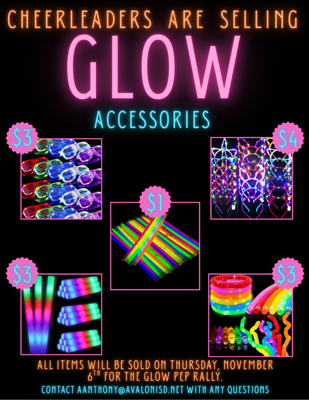 GLOW on Thursday, Nov 6! Pep Rally at 3:00!