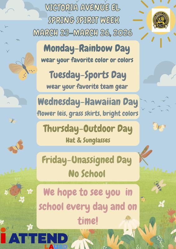 spring attendance spirit week