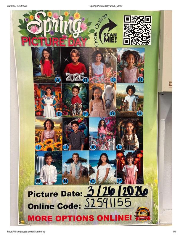 Spring Picture Day on March 26, 2026