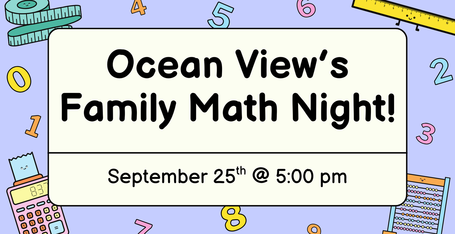 9/25 family math night