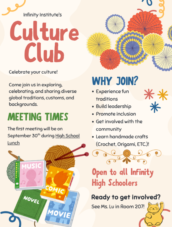 Join Infinity Institute’s Culture Club! 🌎✨ Featured Photo