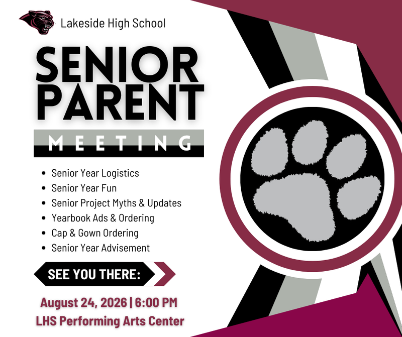 Aug 24th - senior parent meeting