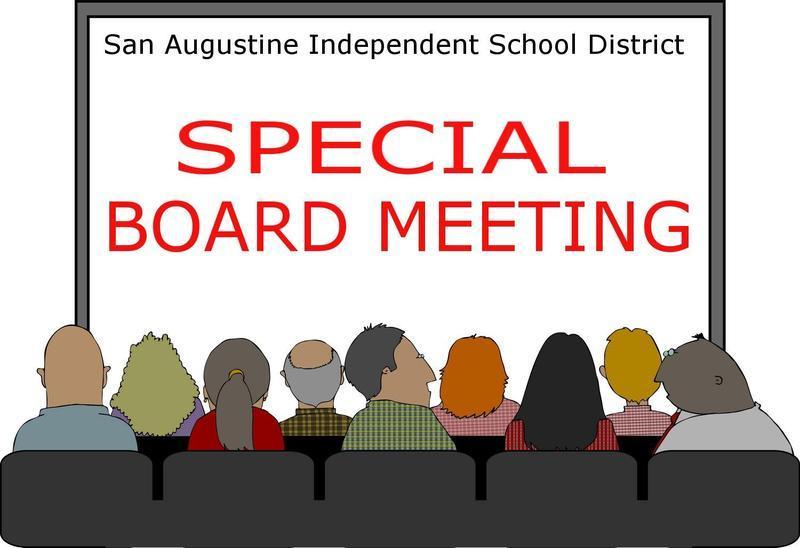 People looking a screen with Special Meeting on it