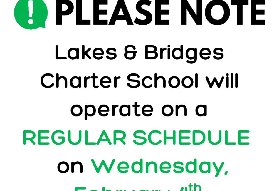 Regular School Schedule - 2-4-26