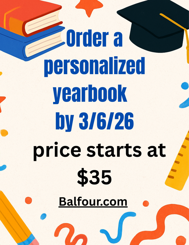 Promotional graphic for ordering a personalized yearbook.