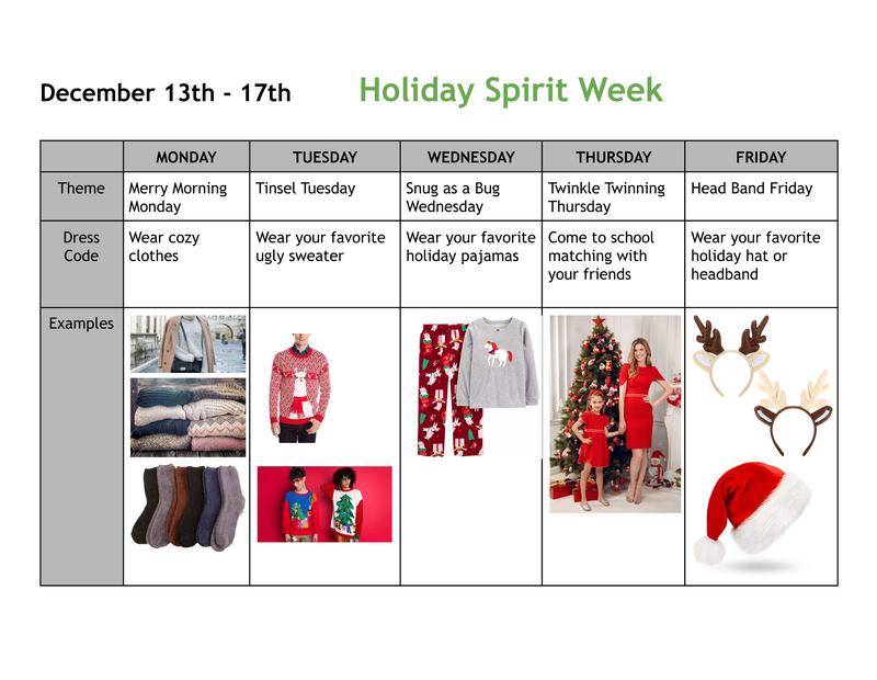 HOLIDAY SPIRIT WEEK DEC 13-17
