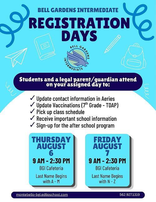 BGI Registration Days - August 6 & 7, 2026