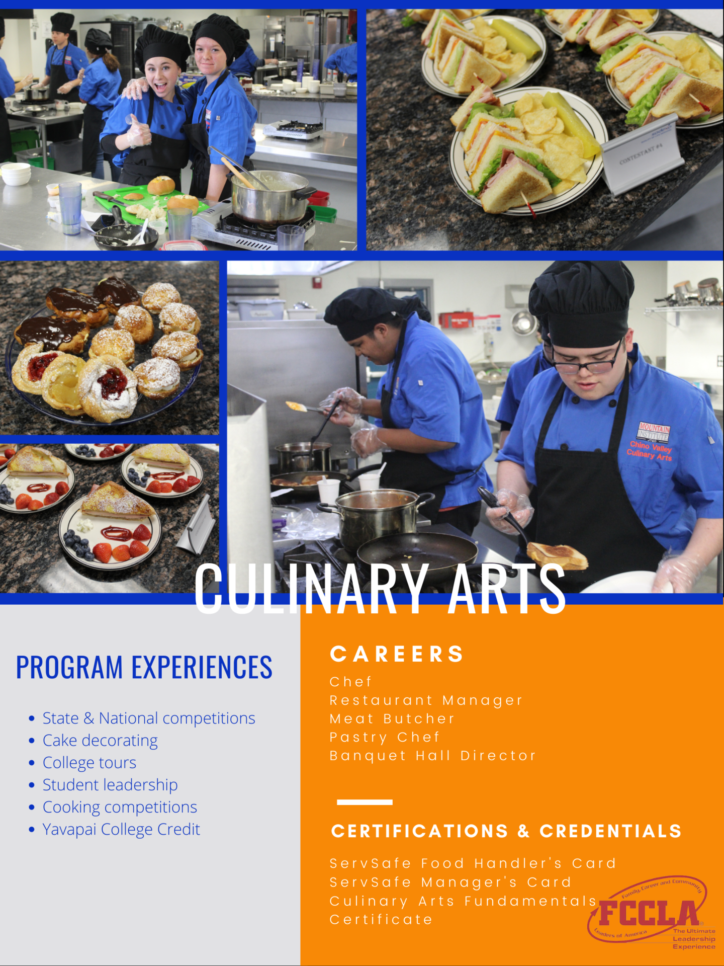culinary arts informational flyer