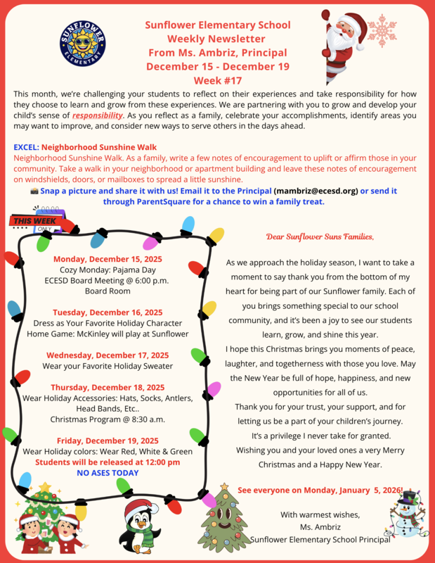 Sunflower Newsletter Week #17