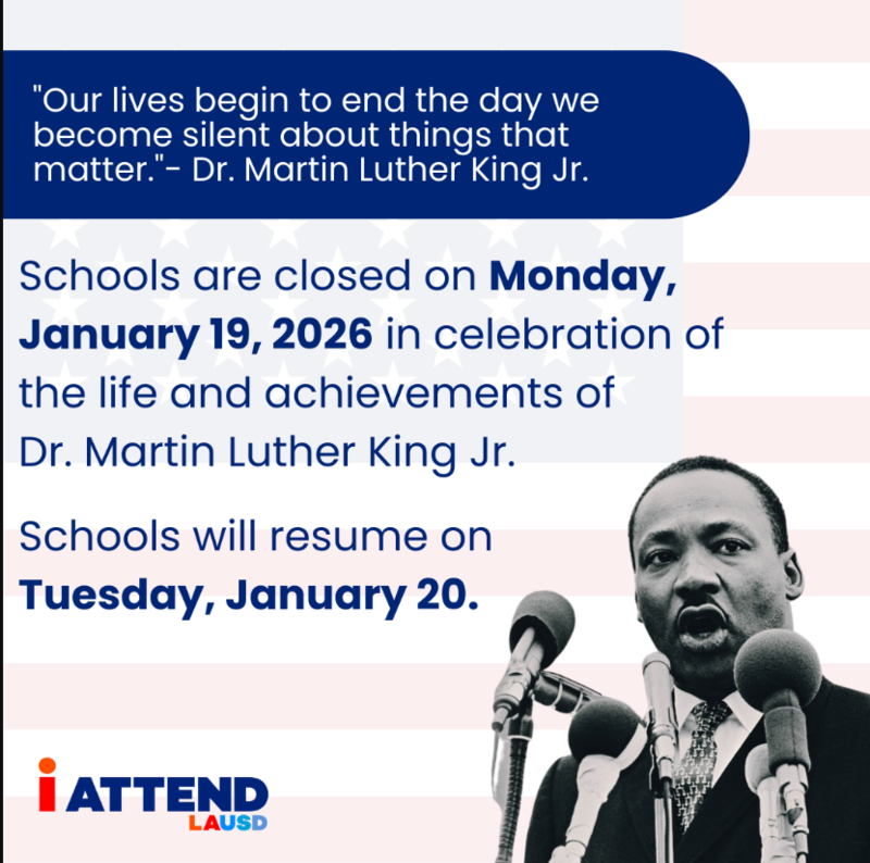 Schools Closed on Monday, January 19