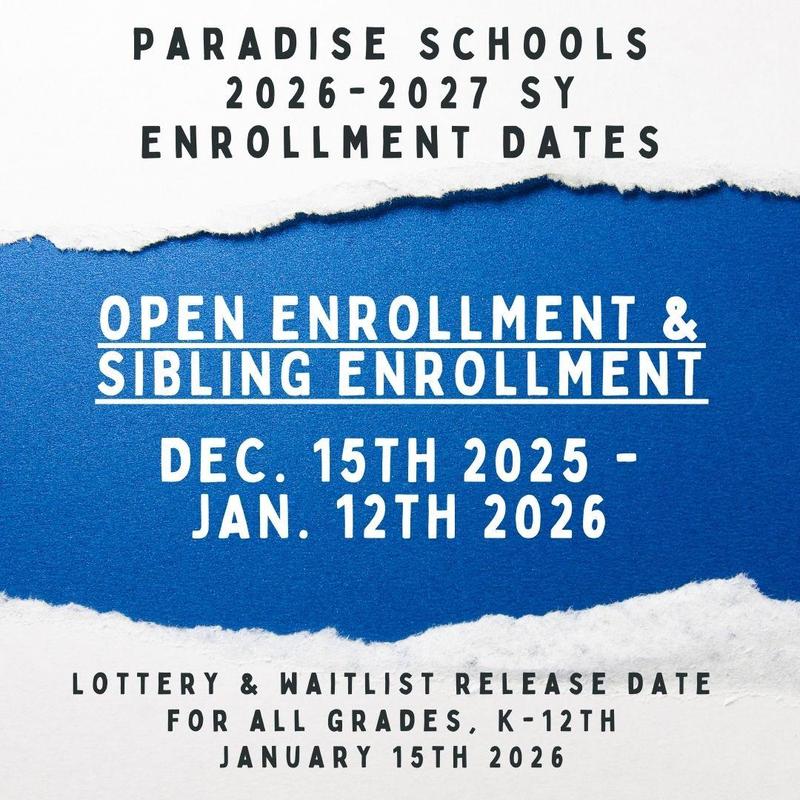 Open enrollment and Sibling enrollment dates!