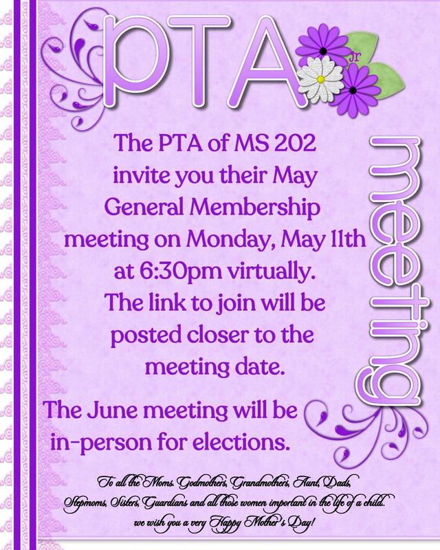 May PTA Meeting Flyer