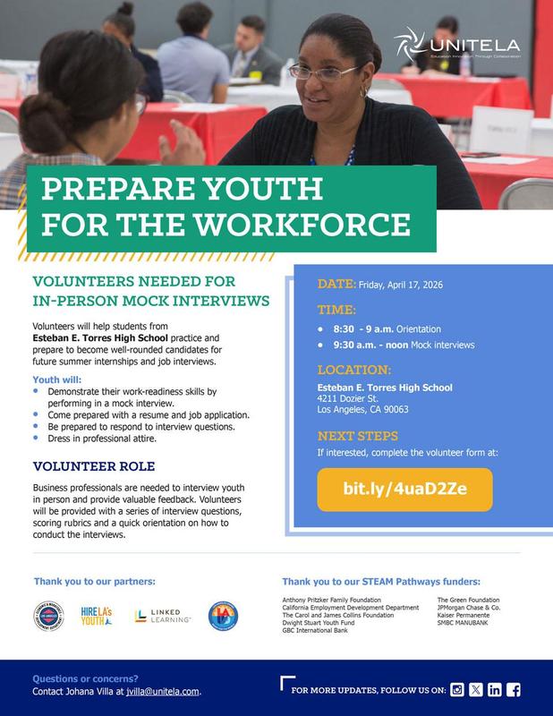 PREPARE YOUTH FOR THE WORKFORCE Flyer