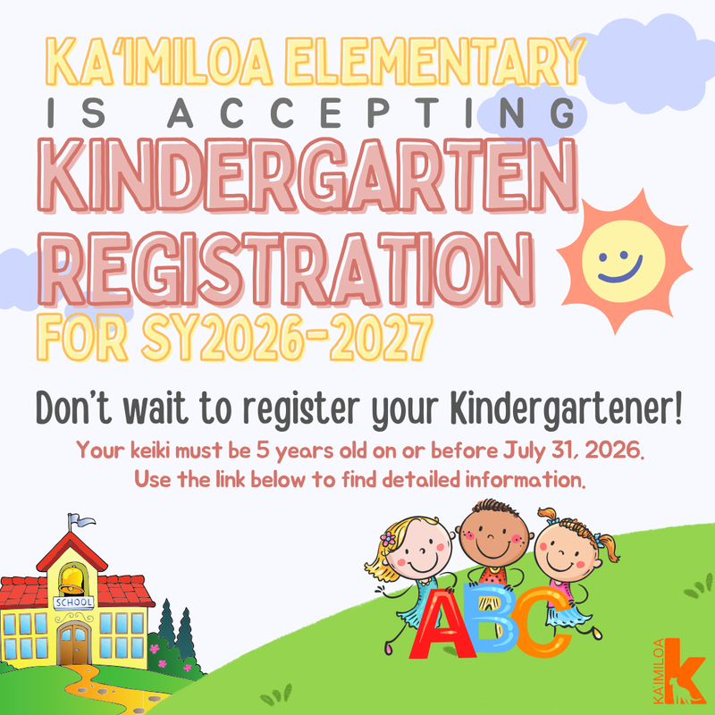 Kindergarten registration is now open!