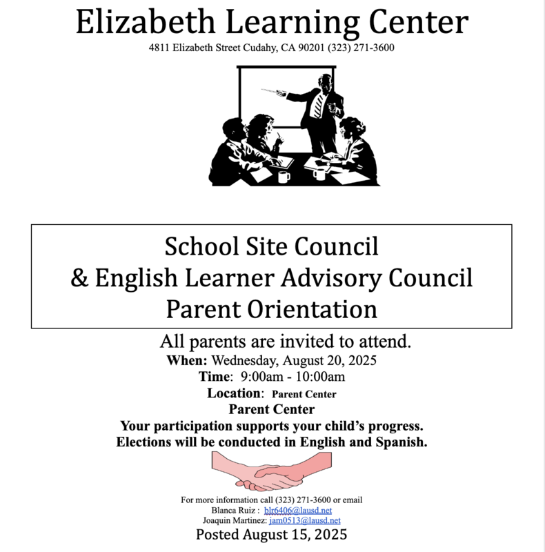 ELAC & School Site Council Orientation