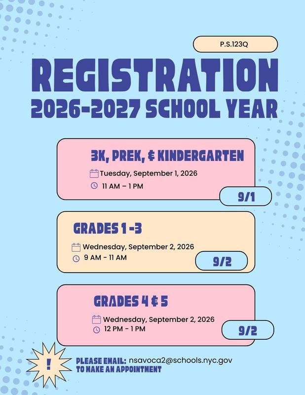 3K-5 Grade Registration
