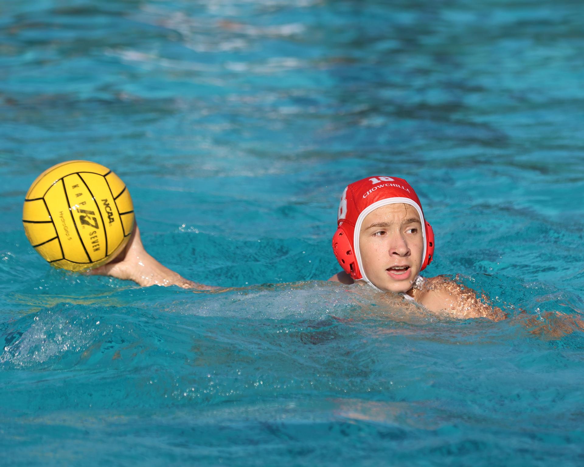 Boys playing water polo against Yosemite