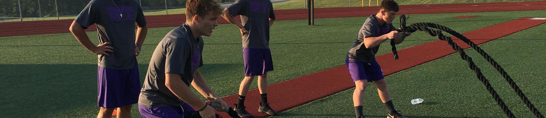 Football practice - Battle Rope