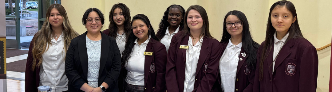 School Ambassadors pose with a representative from CEF