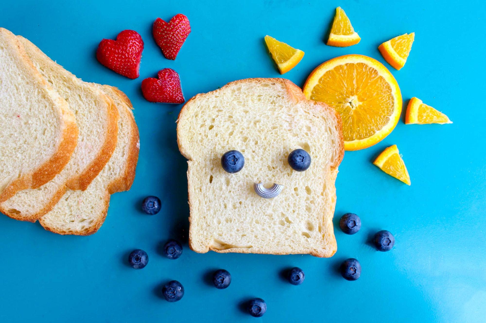 piece of bread with blueberries