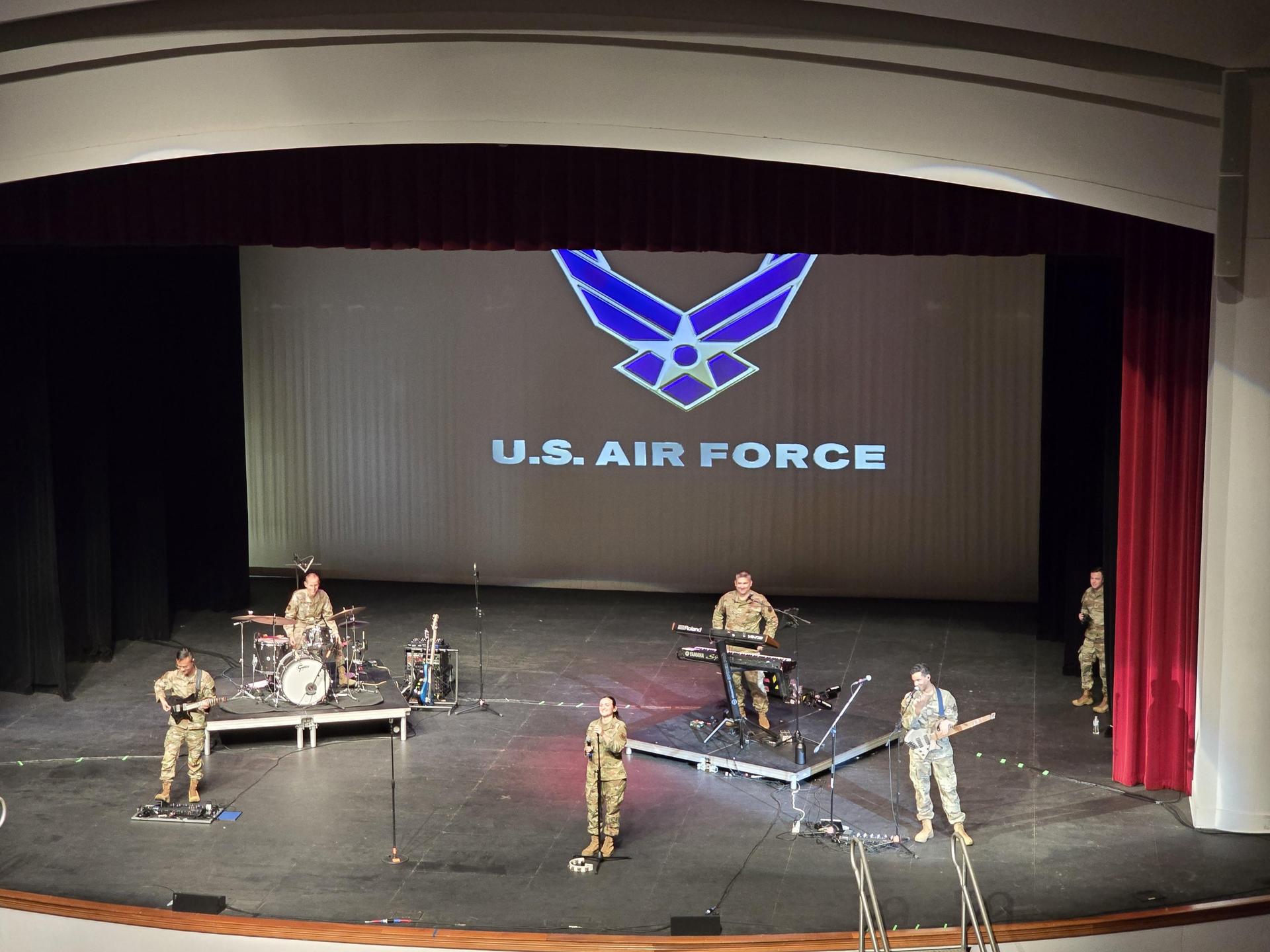 Ladera students enjoy a concert by the United States Air Force Military Band of the West in honor of Red Ribbon Week